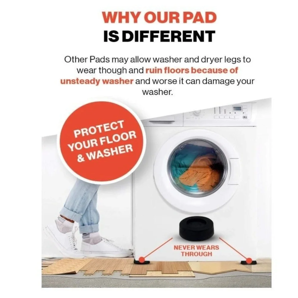 Slip to Grip 8PCS Anti Vibration‎ Pads for Washer Dryer Anti Slip Rubber Feet